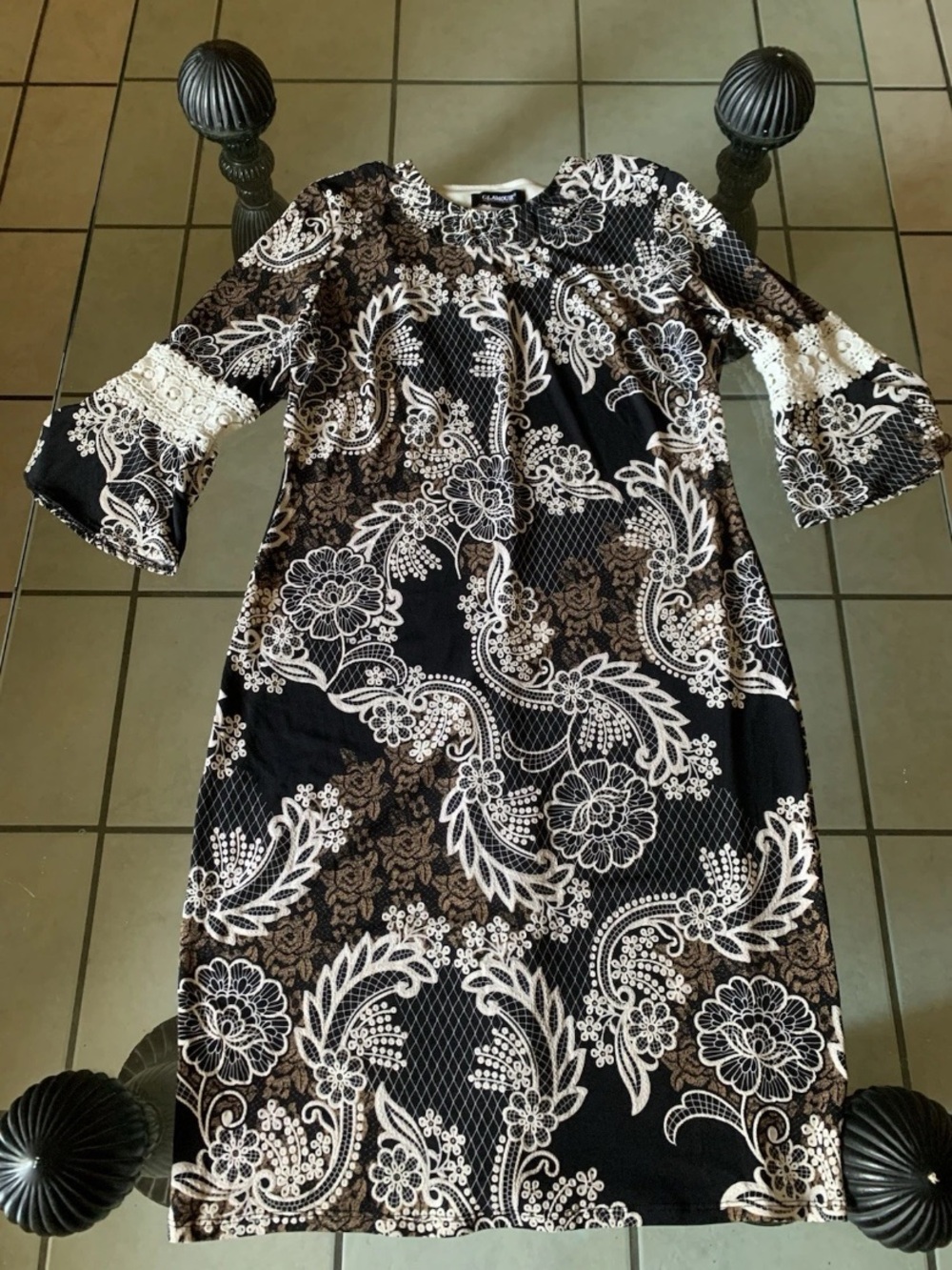 Glamour Black and Brown Floral Dress